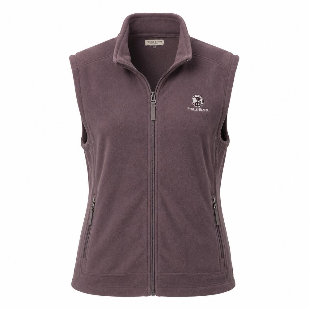 Pebble Beach Fleece Vest Purple Full Zip Golf Outdoor Womens XL